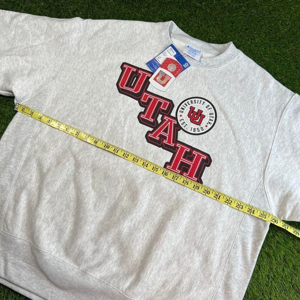 Champion Reverse Weave Utah Utes Crewneck Sweatshirt NWT Large NCAA Gray - Picture 4 of 6